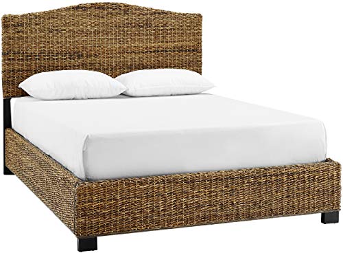 Serena Bed, Handwoven Natural Fiber Rattan Headboard and Footboard Set, view 2