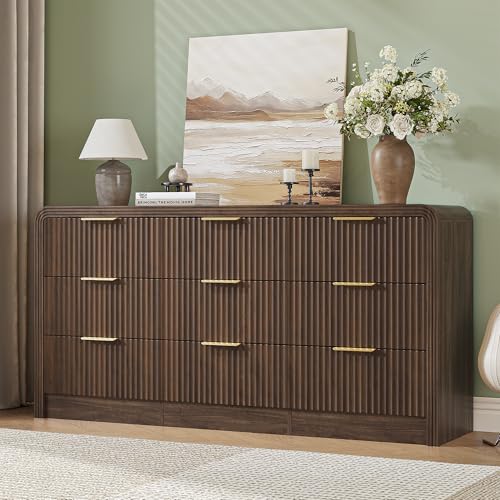 Fluted 9 Drawers Dresser, 63'' Wide Chest of Drawers for Bedroom, view 7