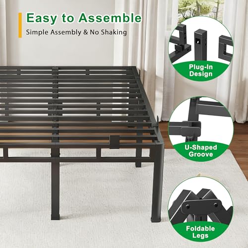 22 Inch King Bed Frame Double Layer 2 in 1 Platform with Round Corner, view 7