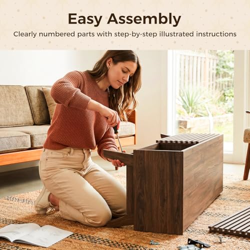 70.8" TV Stand, Media Console for TVs up to 75", Walnut, view 7