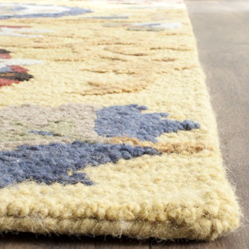 SAFAVIEH Blossom Collection Accent Rug, 2'3" x 4', Gold & Multi, Handmade Wool, view 6