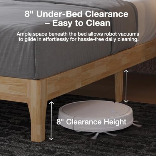 Queen Size Bed Frame with 3-Level Adjustable Upholstered Headboard, view 7