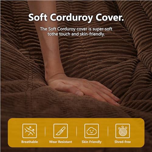 Fireside Chair, Mid Century Armless Floor Sofa, Soft Premium Corduroy Floor Lounge Chair, Foam Sofa Accent Chair for Living Room Bedroom and Office, Lime