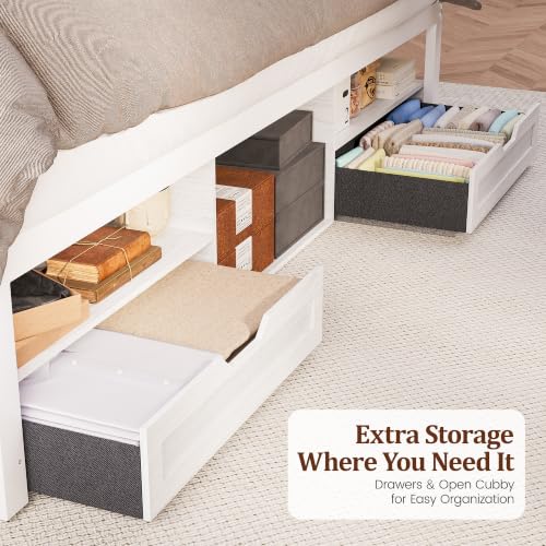 King Size Bed Frame - King Bedframe with Storage Drawers, view 7