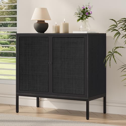 63“ W Black Rattan Cabinet, view 8