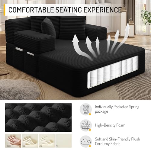 70" Oversized Boneless Chaise Lounge Chair Indoor, view 7
