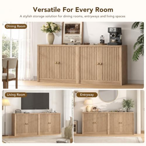 94.5" Sideboard Buffet Cabinets Set of 3 with Storage, view 8
