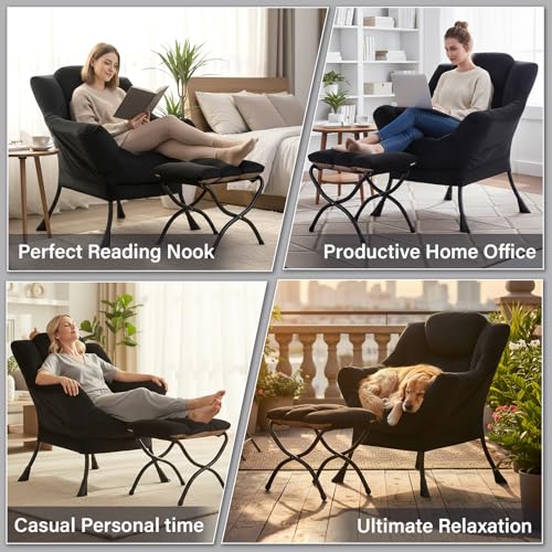 Lazy Chair with Ottoman Comfortable Living Room Setup, view 8