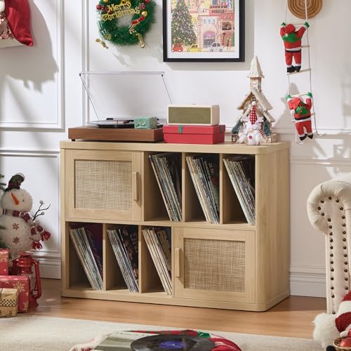 Large Record Player Stand with Vinyl Storage Up to 450 Albums, view 8