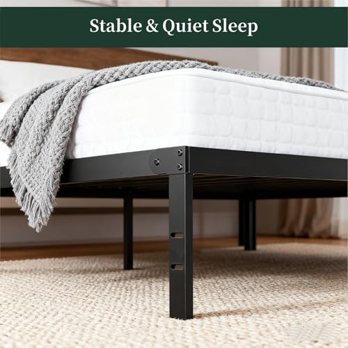 Full Size Bed Frame, 14 Inch Metal Platform with Steel Slat Support, view 7