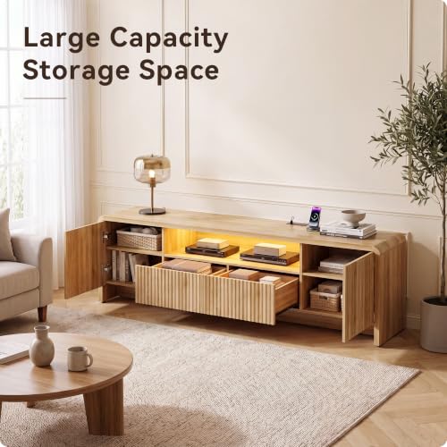 70” Fluted TV Stand for 75 Inch TV, Modern Media Console, view 8