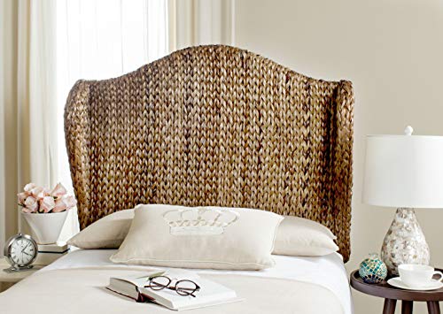 SAFAVIEH Furniture, Nadine Banana Leaf Full Headboard, Brown, Solid Wood, view 2