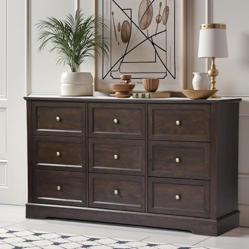 Farmhouse Dresser 9 Drawer, Bedroom Chest of Drawers, Dressers with 9 Drawers, view 8