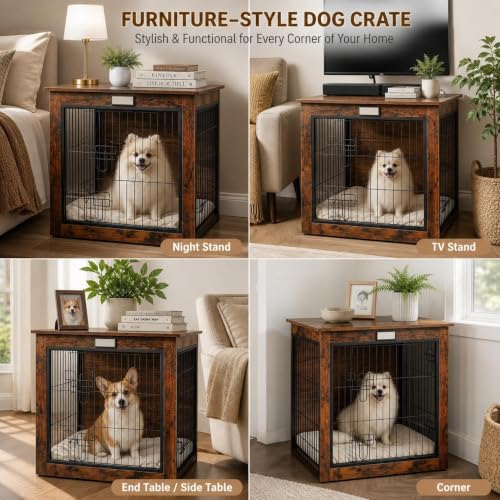 Furniture Style Dog Crate End Table for Small Medium Dogs, view 7