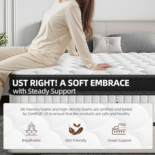 King Size Mattress, 12 Inch Hybrid Medium Firm Feel, view 7