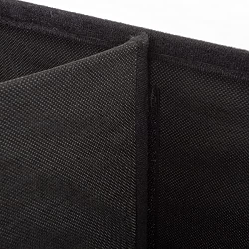 Storage Ottoman - 30-Inch Folding Faux Leather Footrest, Linen Chest, or Bench with Removable Bin for Living Room or Bedroom by Home-Complete (Black)