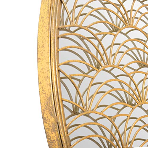 SAFAVIEH Home Collection Chanti 30-inch Gold Round Decorative Mirror