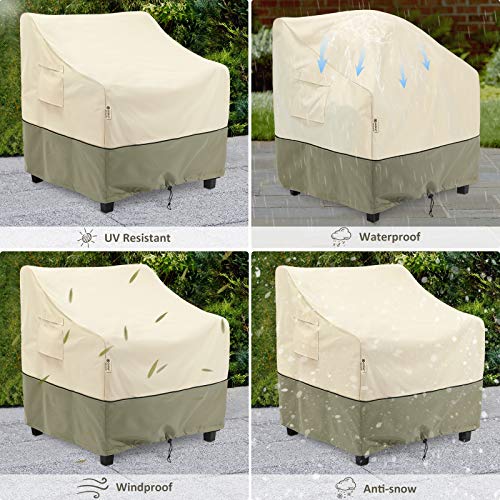 Outdoor Furniture Patio Chair Covers Waterproof, Lounge Deep Seat Cover, Lawn Furnitures Covers Fits up to 32W x 37D x 36H inches(2 Pack)