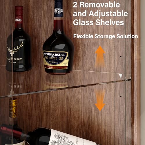 72" Corner Curio Cabinet with RGB LED Lights, view 7