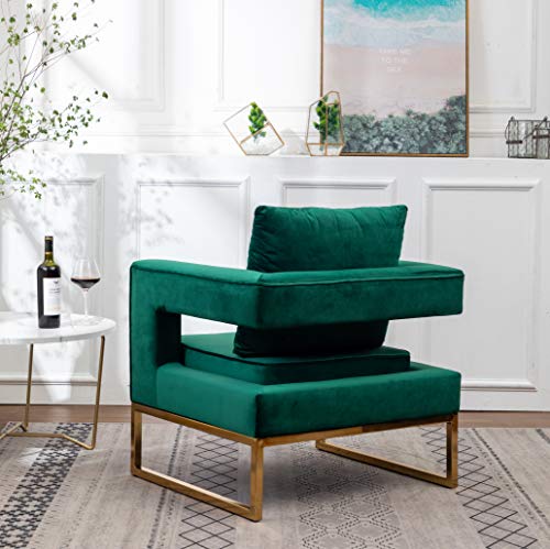 Lenola Upholstered Accent Arm Chair, Green 27.5D x 29.75W x 34.5H in