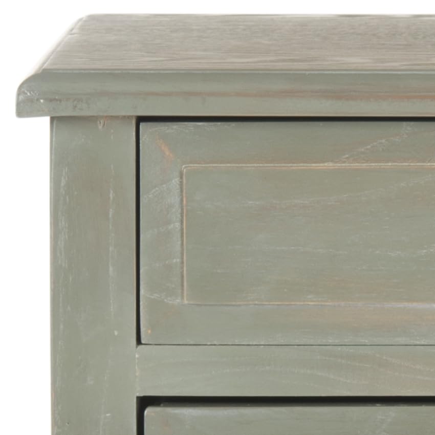 SAFAVIEH Furniture - Lori 2-Drawer End Table - Ash Grey - Solid Wood - Farmhouse Classic Design - Ideal for Living Room, Entryway, Home Office, 18.1" W x 13" D x 26.8" H - Fully Assembled (AMH6576B)