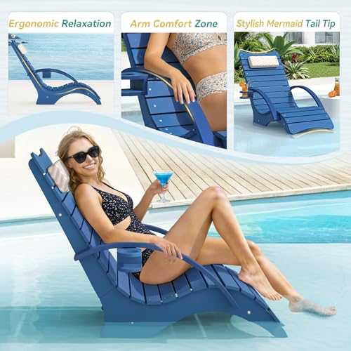Pool Lounge Chairs Set of 2 with Armrest & Cupholder, 8-10 Shallow, view 7