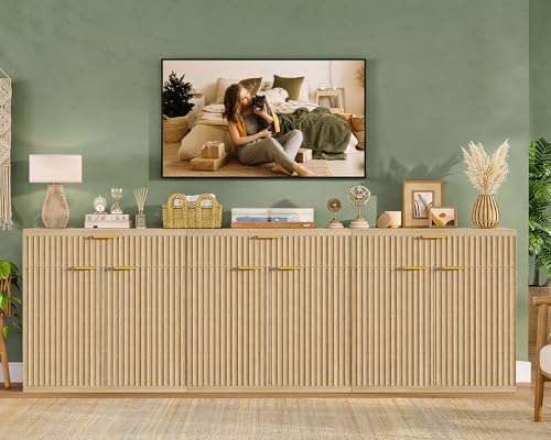 31.5" W Fluted Buffet Cabinet with Storage, Sideboard Cabinet, view 8