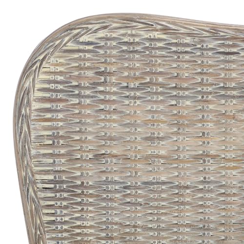 SAFAVIEH Furniture - Imelda Rattan Full Headboard - White-Washed - Rattan - Coastal Woven Design - Ideal for Bedroom (SEA8027B-F)