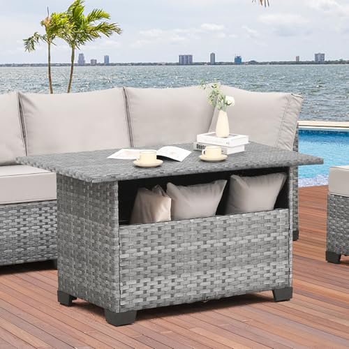 Outdoor PE Wicker Coffee Table, view 2