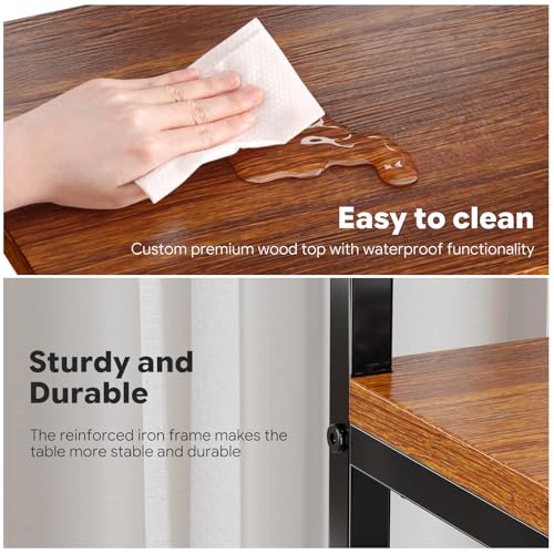 3-Tier Side Table – End Table Nightstand for Small Spaces & Living Room, Rustic Brown