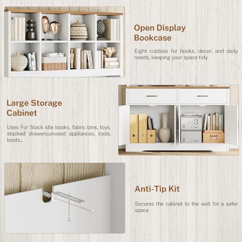 Bookshelf and Bookcase, 5 Tier Floor Standing Bookshelves, view 7