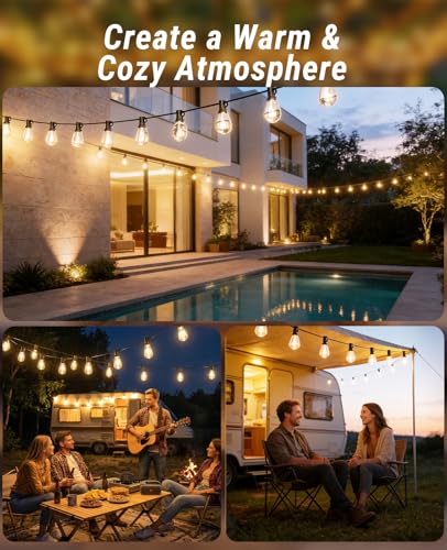 200FT LED Outdoor String Lights with Remote, view 8