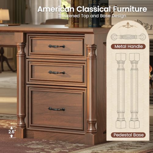 72.8" Large L Shaped Executive Desk with 5 Storage Drawers & Charging Station, view 8