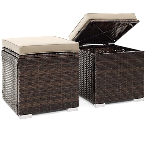 2 Pieces Patio Ottomans, view 2