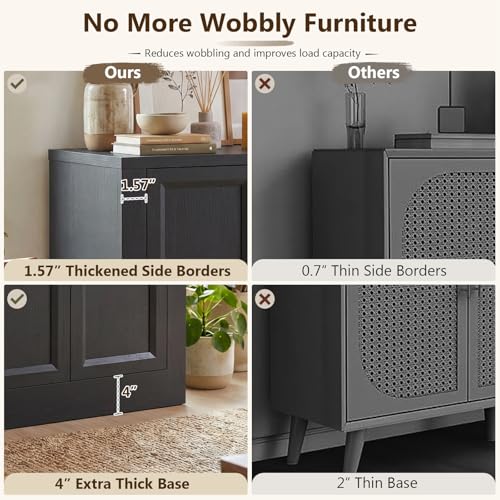 Modern TV Stand for Living Room, 78" W Buffet Cabinet with Storage, view 7