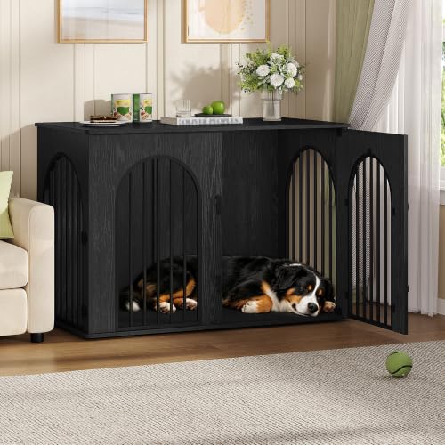 46.5'' Dog Crate Furniture,Dog Kennel Indoor for Medium/Large Dogs, view 2