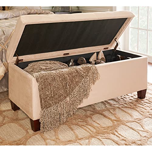Carmen Shoe Storage Ottoman, 20" x 48" x 20", Beige