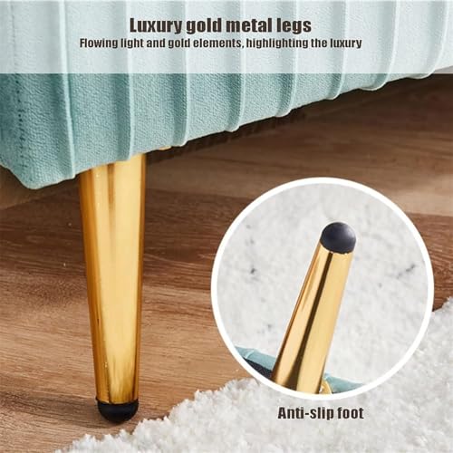 Velvet Storage Bench with Gold Metal Legs Stylish Bedroom Ottoman Bench for Living Room Entryway Hallway Foot Rest Furniture Purple 100x40x45cm