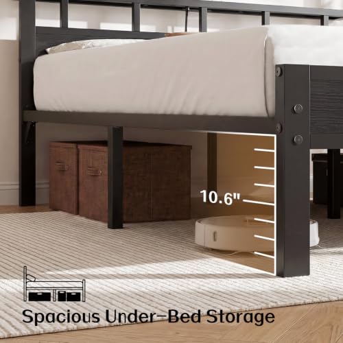 Full Size Wooden Bed Frame with Lights, view 7