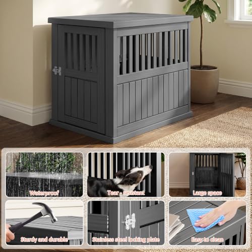Heavy Duty Dog Crate Furniture Lockable Indoor Outdoor Kennel & End Table, view 8