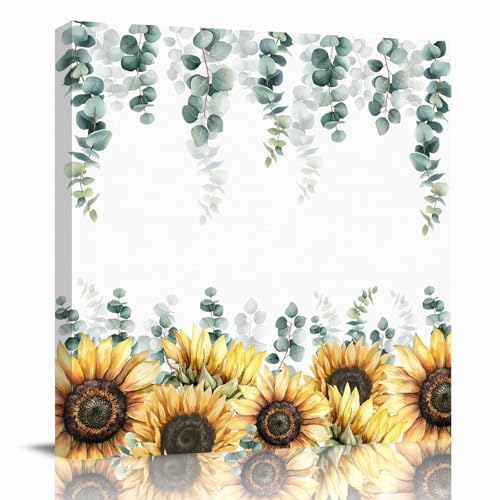 Sunflower Eucalyptus Wall Art Decor for Living Room Bedroom Kitchen Office Hotel, view 2
