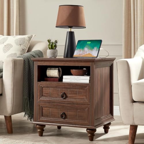 Farmhouse Nightstand with Charging Station, view 2