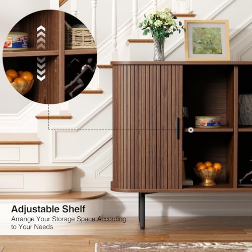 47''W x 32''H Walnut Storage Cabinet, view 8