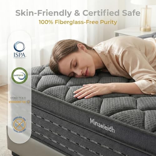 King Size Mattress 14 Inch, Medium Firm Boxed Hybrid Mattress, view 7