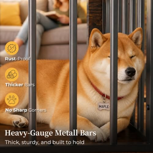 38 in Modern Farmhouse Dog Crate Furniture End Table, view 8