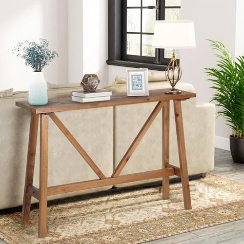 43" Farmhouse Solid Wood Console Table, Rustic Hallway Table | Firwood Sofa Stand for Entryway, Living Room, Easy Assembly, Rustic Decor, Natural