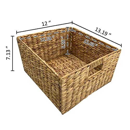 3 Tier X-Side End Storage Cabinet Table, White | 6 Wicker Baskets, For Bedroom, For Living Room