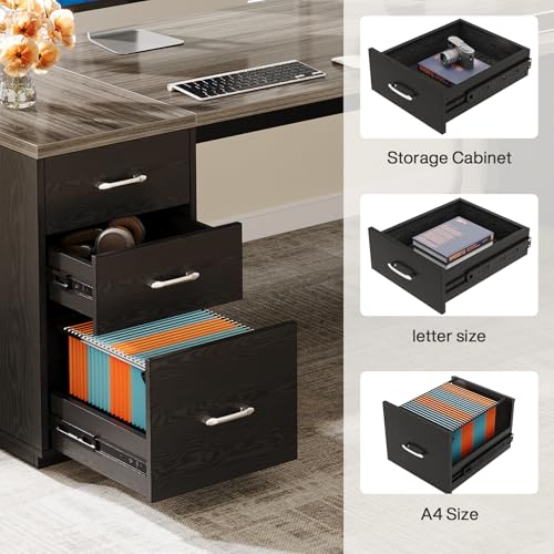 85.8-Inch L-Shaped Executive Desk, Extra Large Home Office Desk, view 7