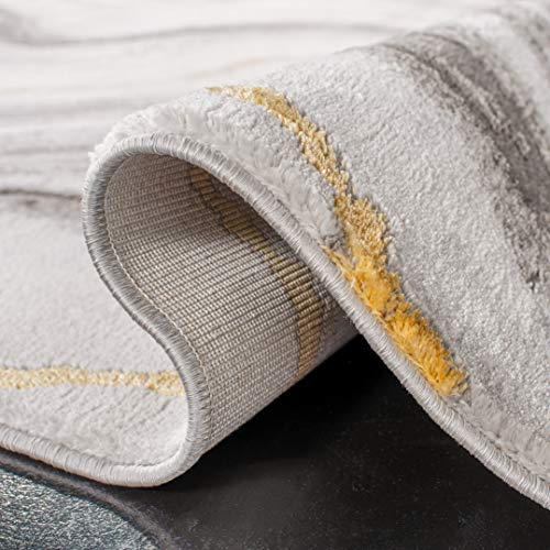 SAFAVIEH Craft Collection Area Rug - 5'3" x 7'6", Grey & Gold, Modern Abstract Design, Non-Shedding & Easy Care, Ideal for High Traffic Areas in Living Room, Bedroom (CFT819F)