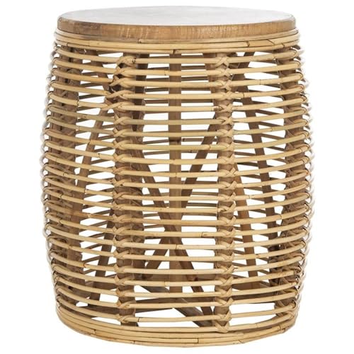 Safavieh Home Maui Coastal Natural Rattan Drum Stool Table